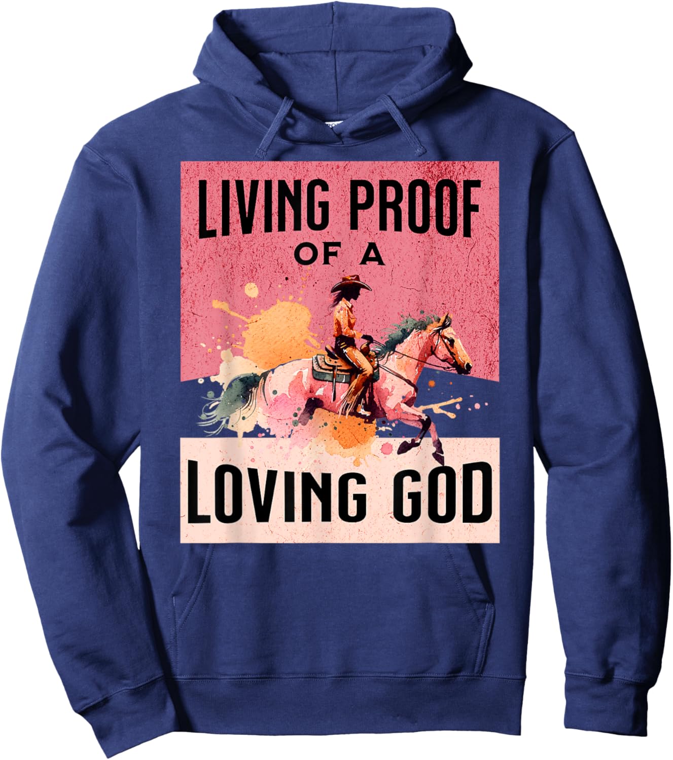 Cowgirl Proof of Loving God Jesus Western Gear Christian Hoodie - Hoodie | Navy
