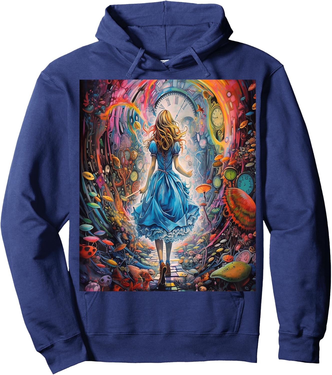 Alice in Wonderland Trippy Rainbow Hoodie - Hoodie | Navy