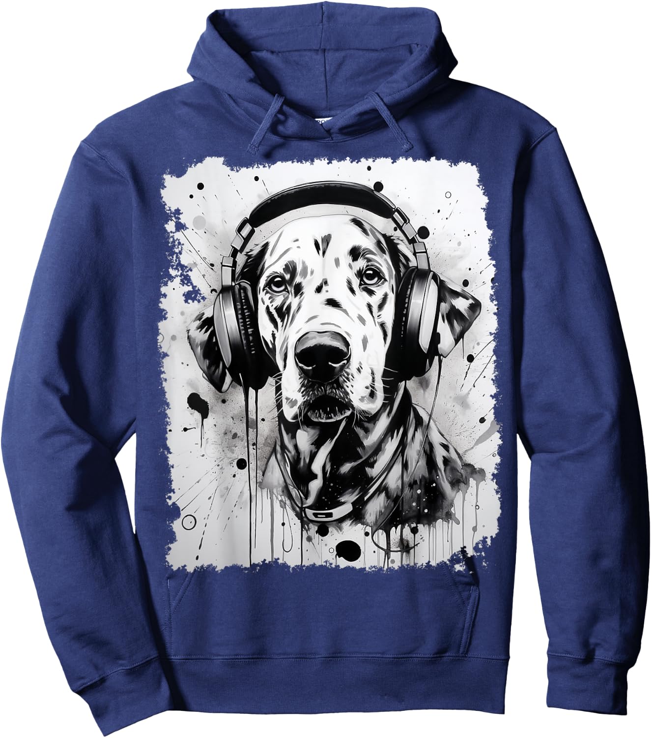 Pop Art Dog Dalmatian Music Hoodie - Hoodie | Navy