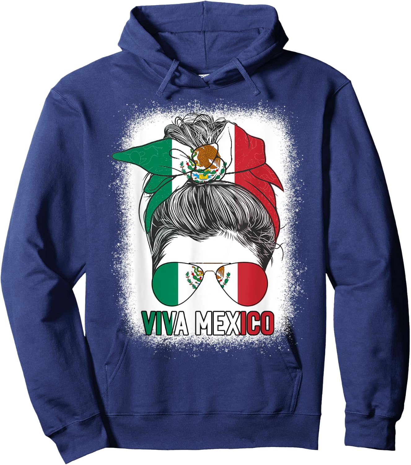 Mexico Independence Day Viva Mexican Pride Hispanic Flag Hoodie - Hoodie | Navy