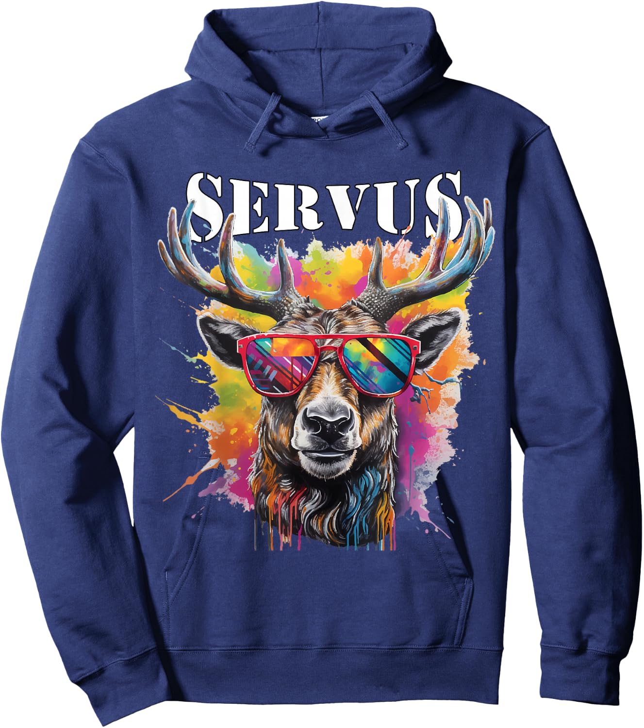 Servus Trachtenshirt Trachten Tracht Hirsch Tirol & Bayern Hoodie - Hoodie | Navy