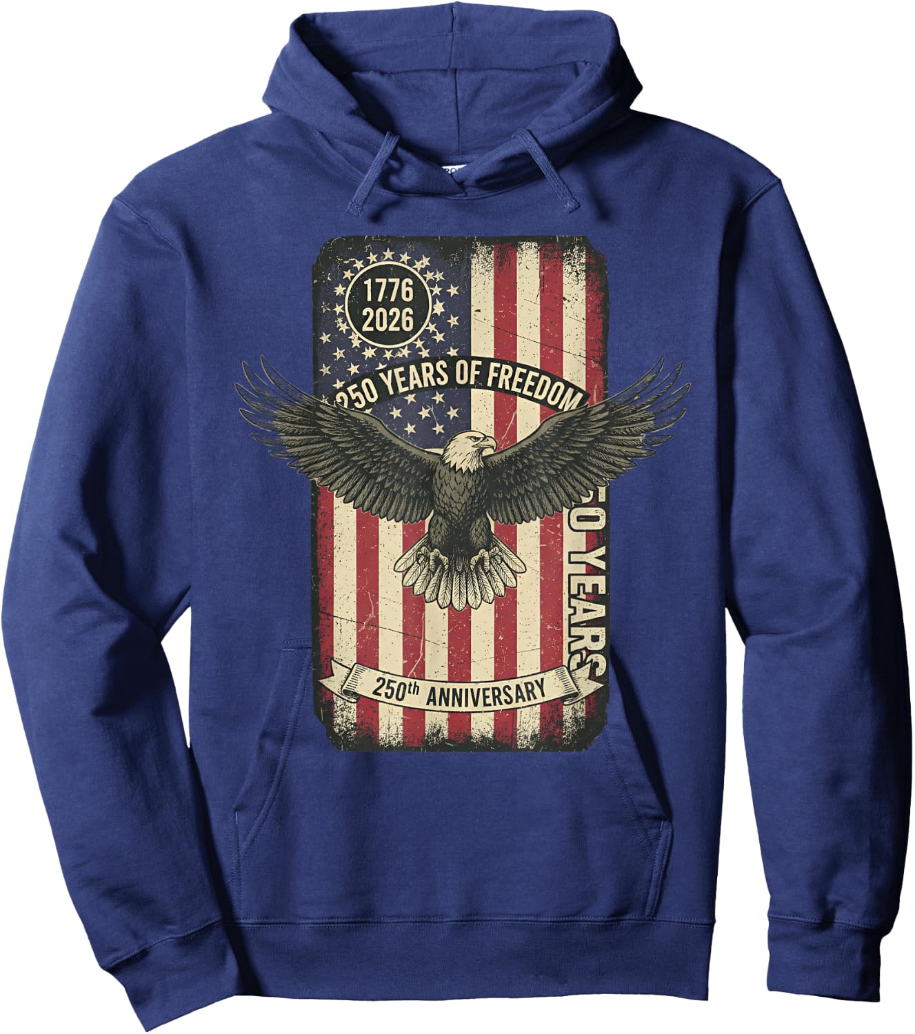 250th 4th of July American 250y 1776 2026 Independence Day Hoodie - Hoodie | Navy