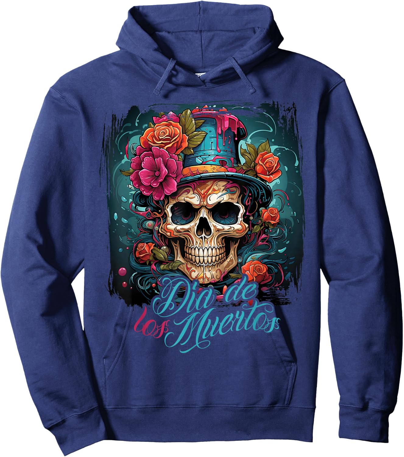 Dia De Los Muertos Mexico Day Of The Dead Design La Catrina , black Hoodie - Hoodie | Navy