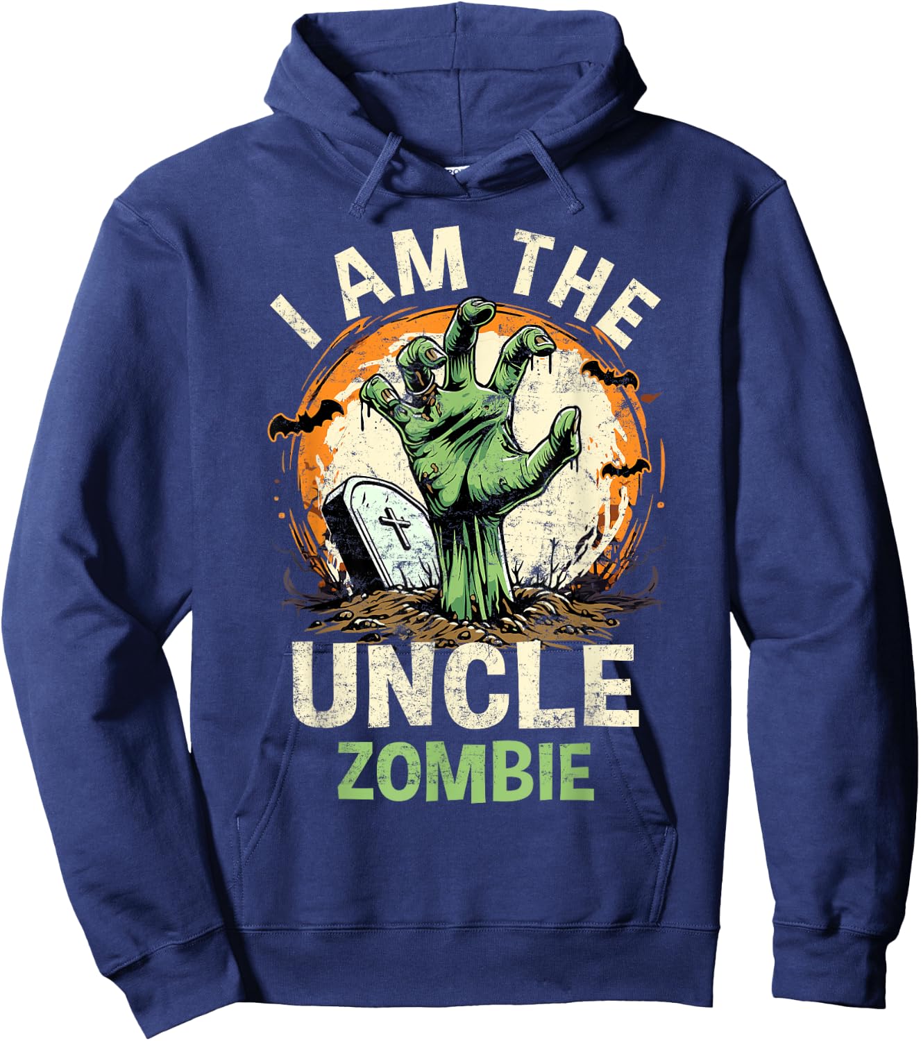 I Am The Uncle Zombie Halloween Costume Zombie Family Hoodie - Hoodie | Navy