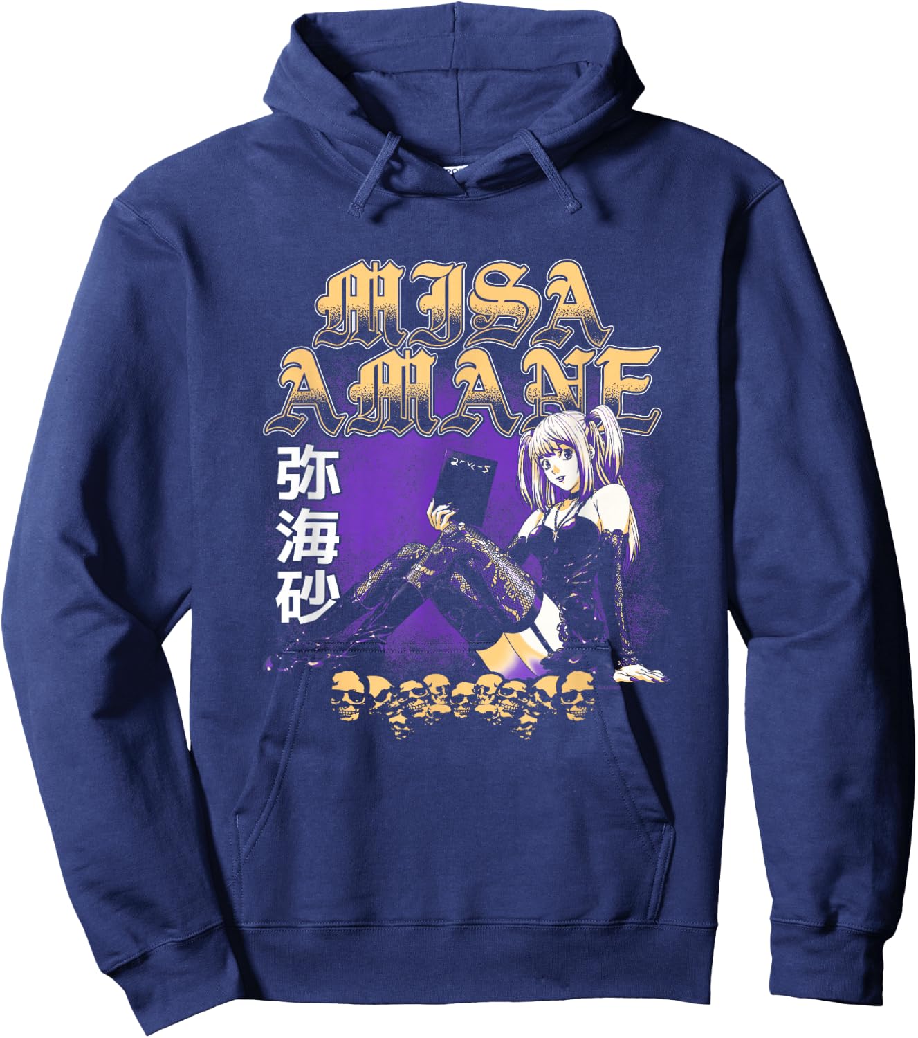 Death Note Misa Amane Old English Text Anime Hoodie - Hoodie | Navy