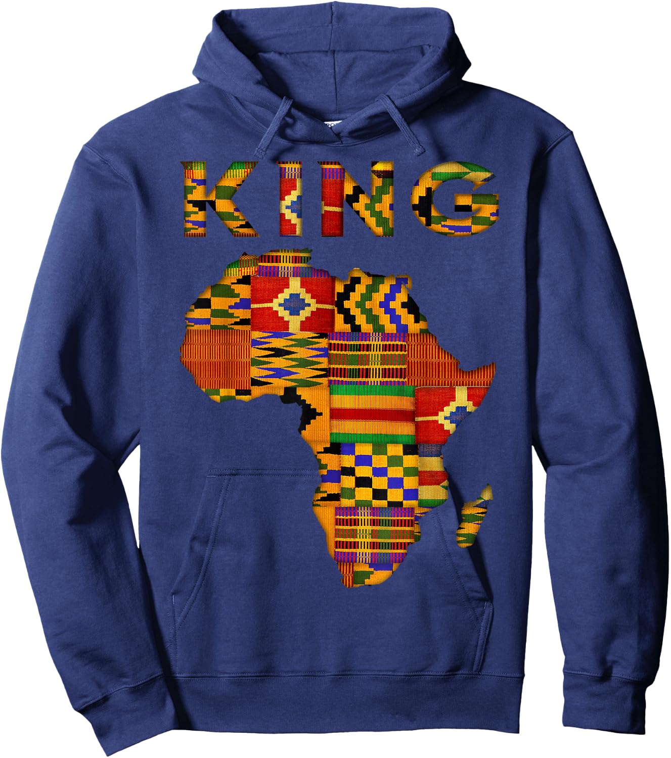 Cool African King Kente Cloth Africa Ghana Kids Men Hoodie - Hoodie | Navy
