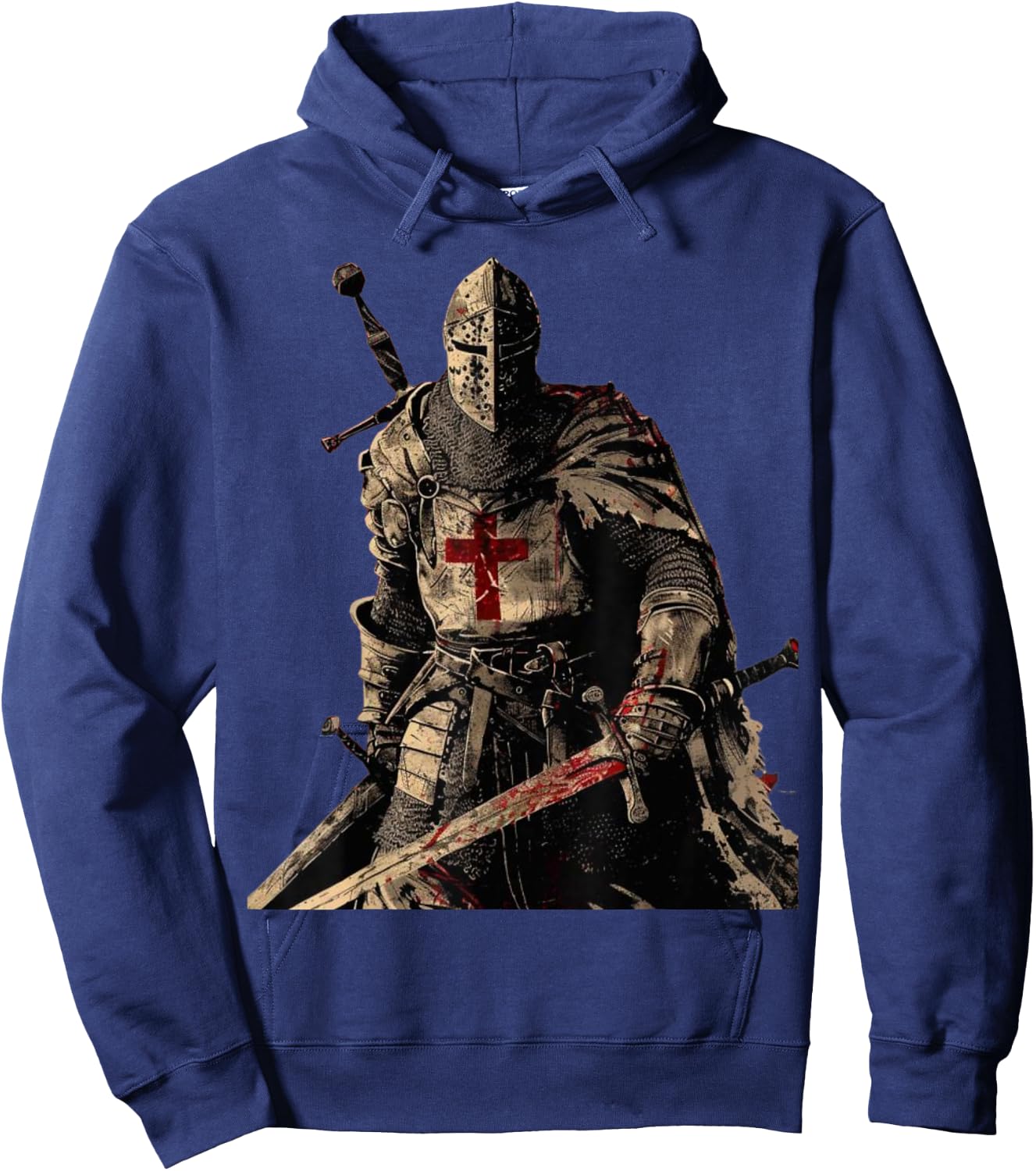 Knight Templar Christian Warrior of God Crusader Gift , Black, S Hoodie - Hoodie | Navy