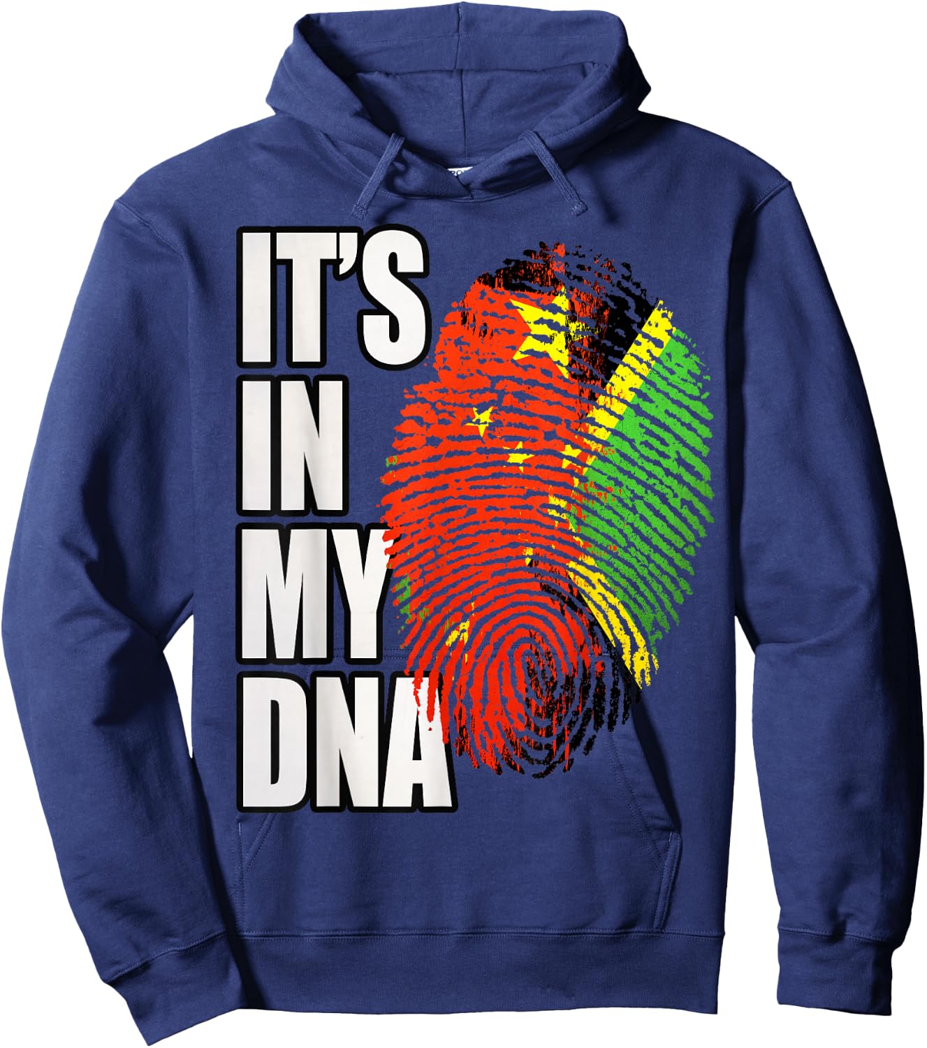 Jamaican and Chinese Mix Heritage Flag DNA Hoodie - Hoodie | Navy