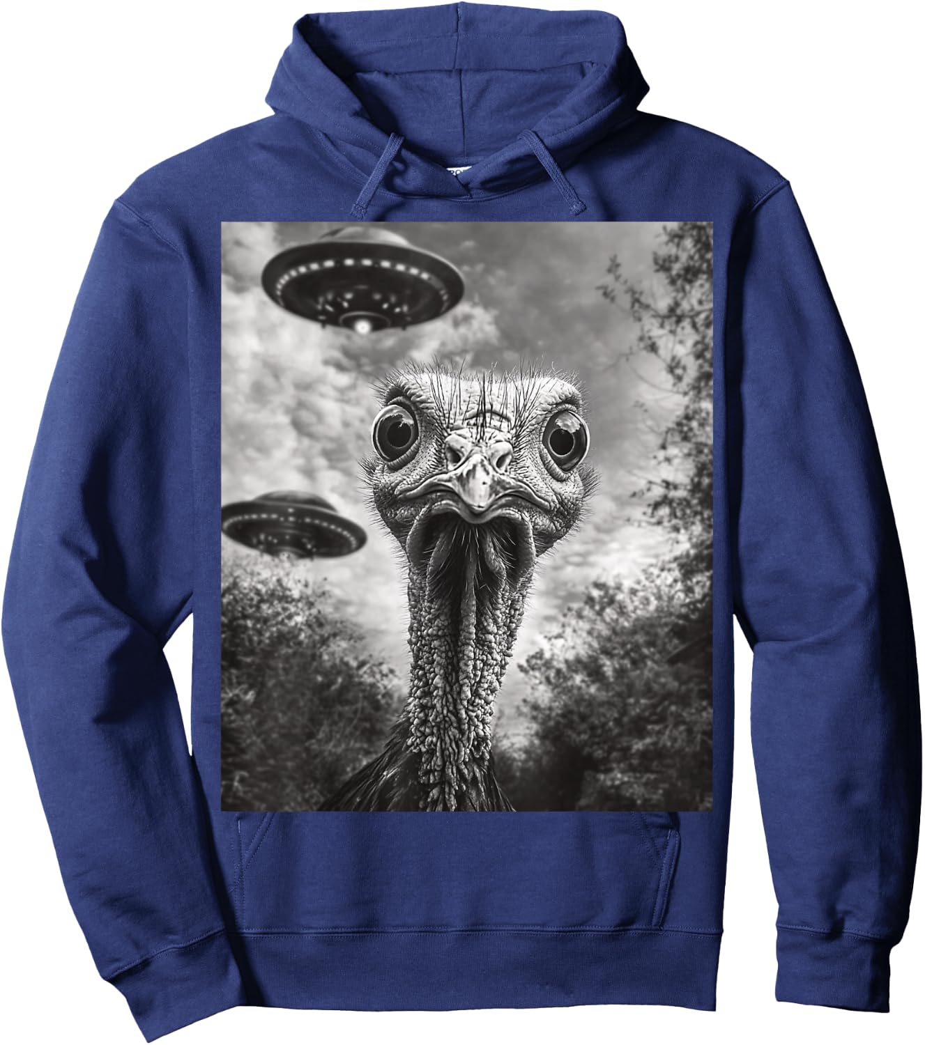 Funny Turkey Selfie UFO Thanksgiving Hoodie - Hoodie | Navy