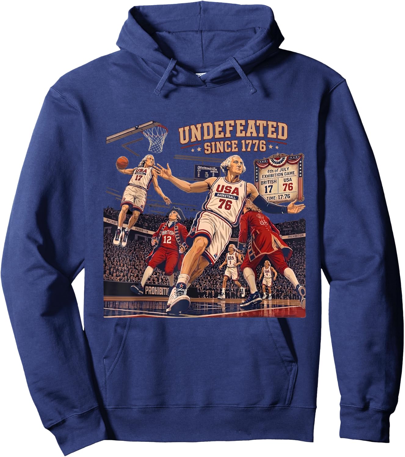 Patriotic Undefeated Since 1776 4th of July Independence Day Hoodie - Hoodie | Navy