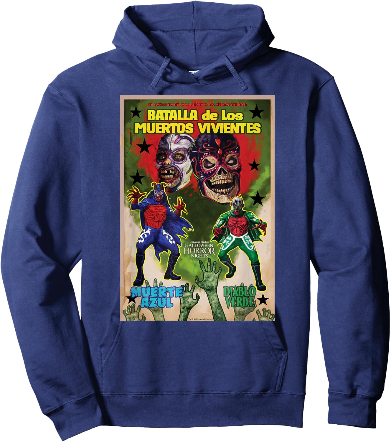 Universal Halloween Horror Nights Lucha Libre Zombies Hoodie - Hoodie | Navy