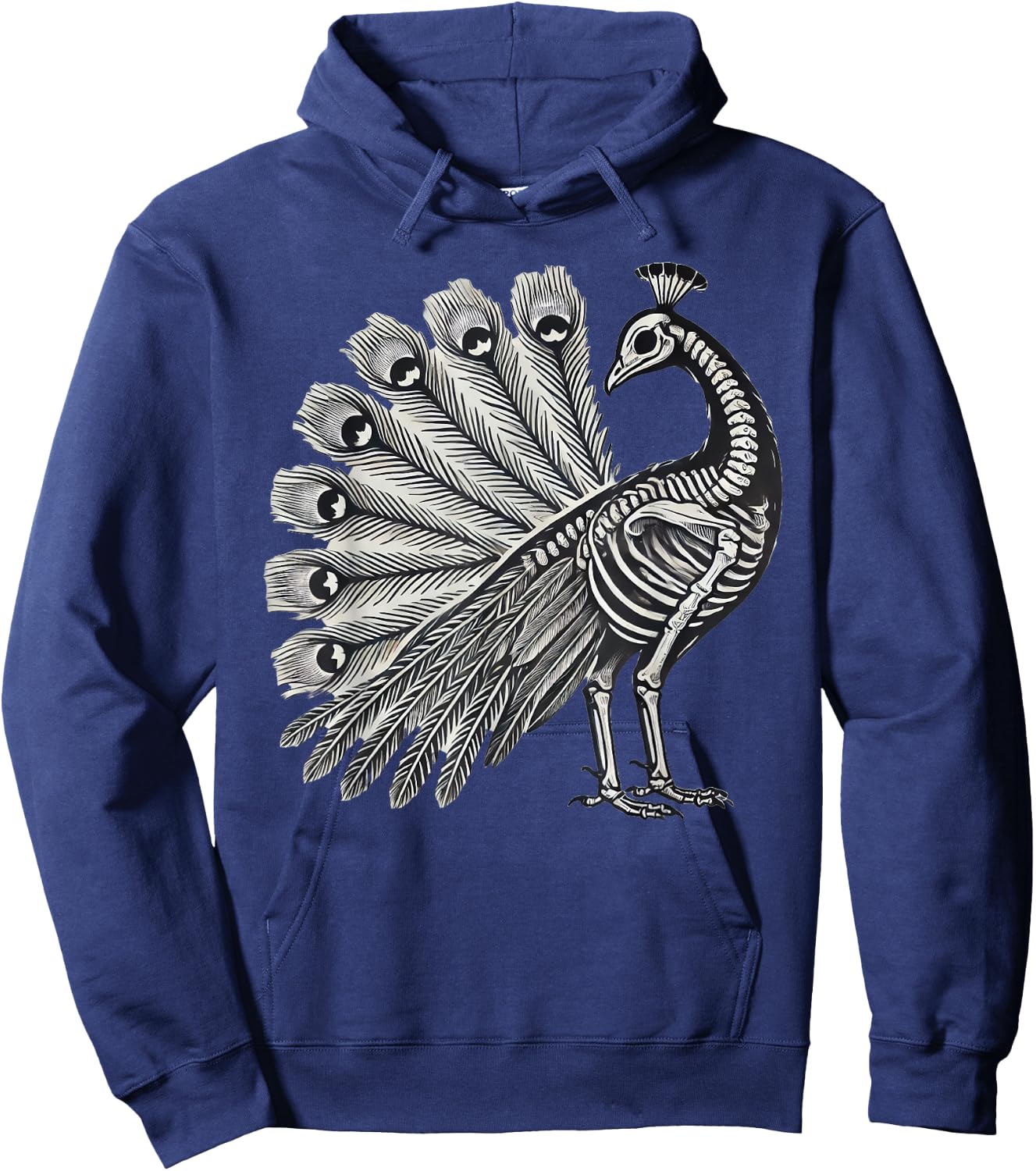 Peacock Skeleton Halloween Hoodie - Hoodie | Navy