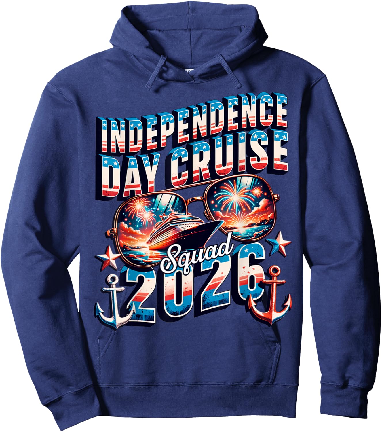 2026 Independence Day Cruise Squad July 4th Cruise Hoodie - Hoodie | Navy