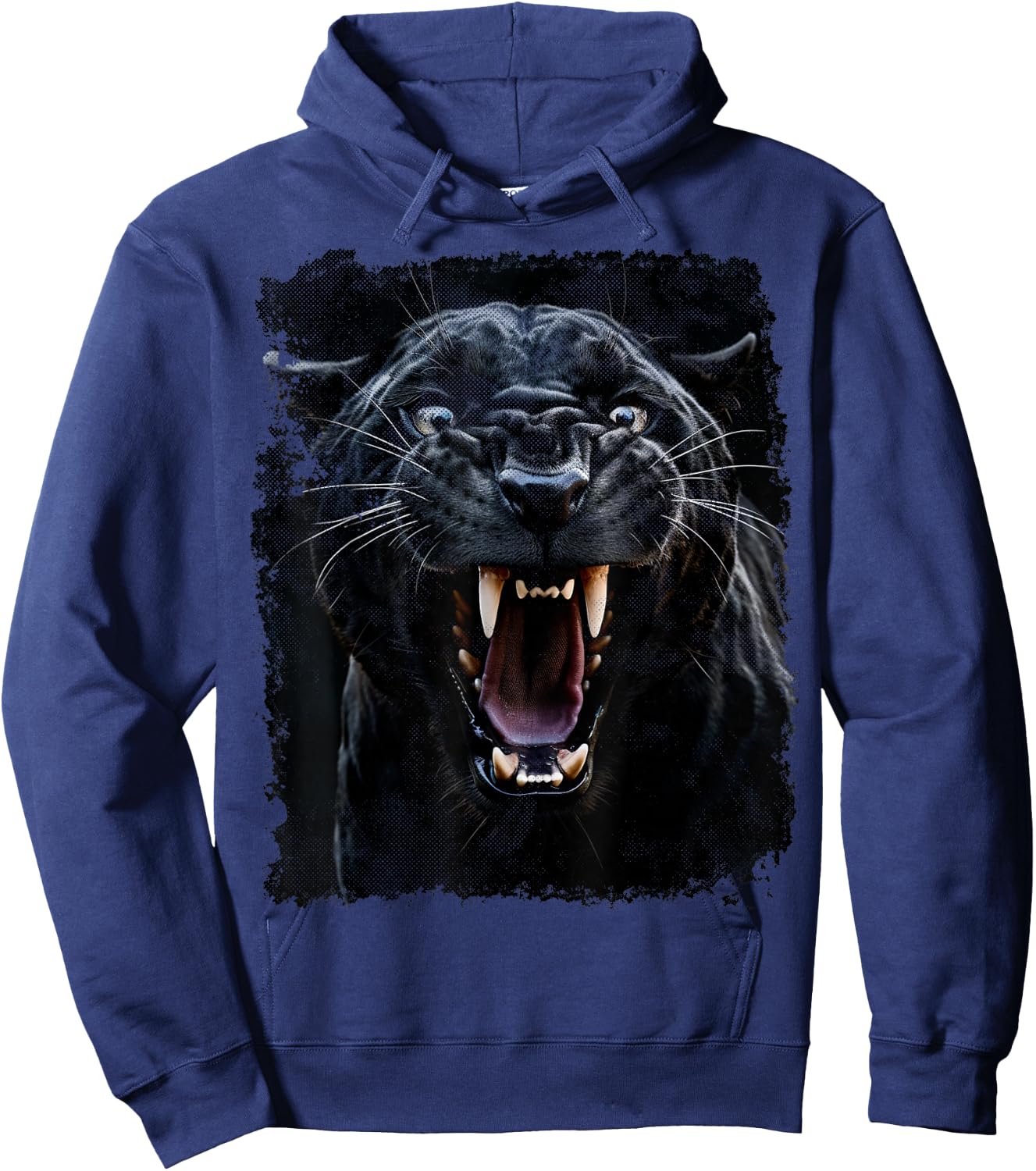 Vintage Panther Black Animal Graphic Hoodie - Hoodie | Navy