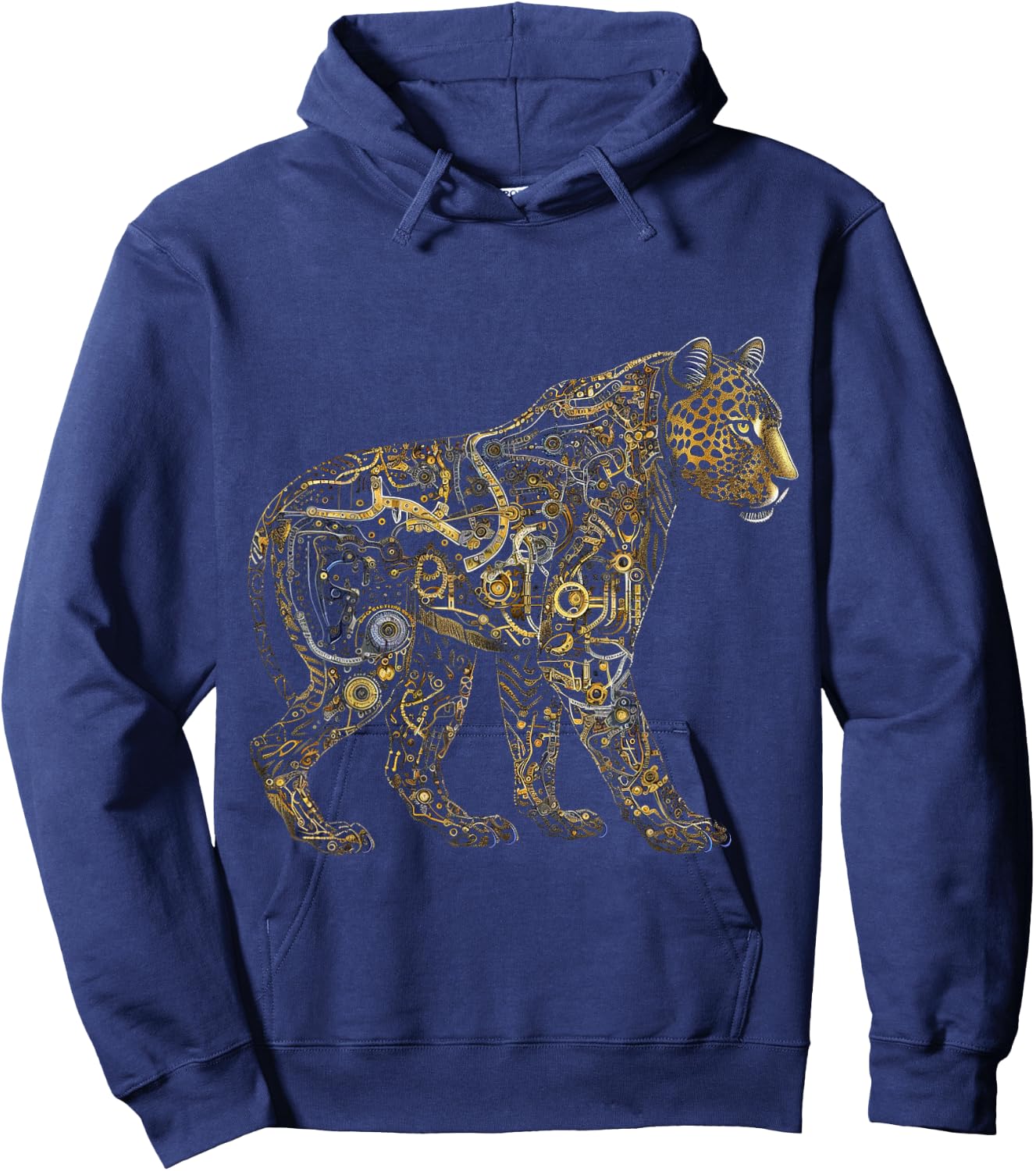 Leopard Fantasy Art - Animal Robot Leopard Hoodie - Hoodie | Navy