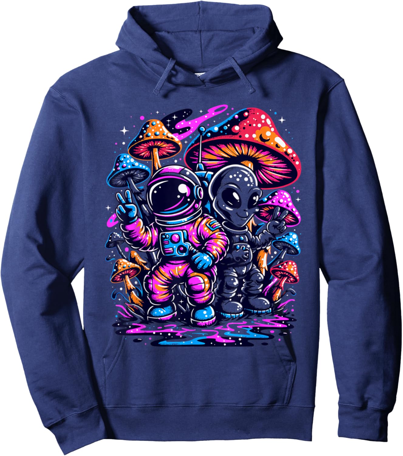Trippy Space Galaxy Graphic Festival Men Music Men Women Hoodie - Hoodie | Navy