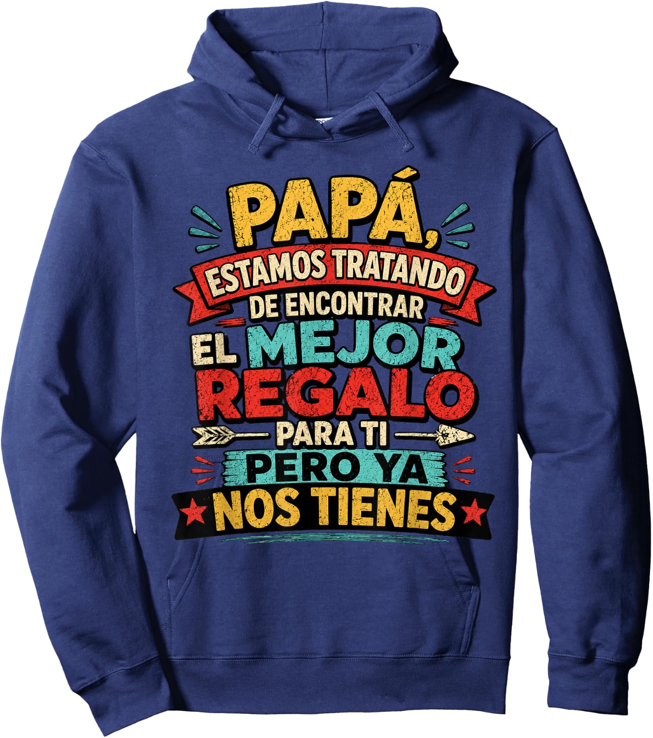 Dia Del Padre En Espanol Latino Funny Fathers Day Spanish Hoodie - Hoodie | Navy