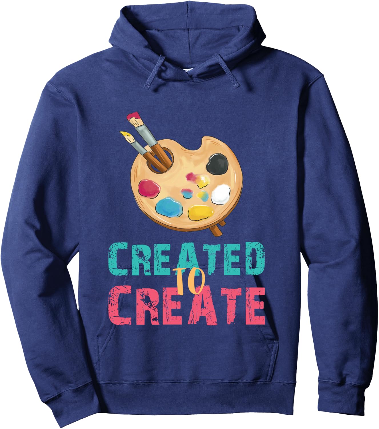 Art Teacher Created Art Palette Brush Artist Art Student Hoodie - Hoodie | Navy
