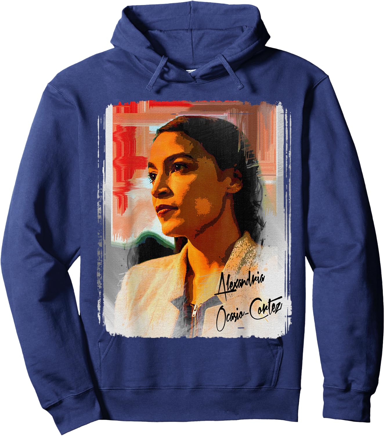 Alexandria Ocasio-Cortez Poster Design on a Shirt Cool Hoodie - Hoodie | Navy