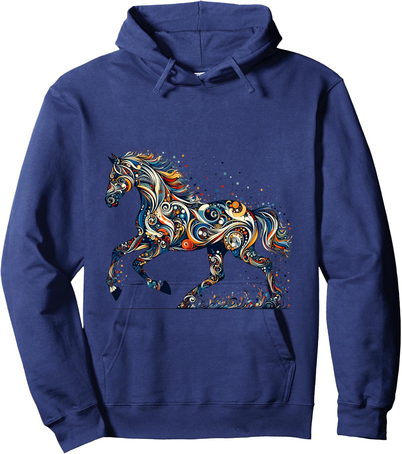 Pferdeliebhaber - Majestätisches Pferd - Pferdegrafikdesign Langarmshirt Hoodie - Hoodie | Navy