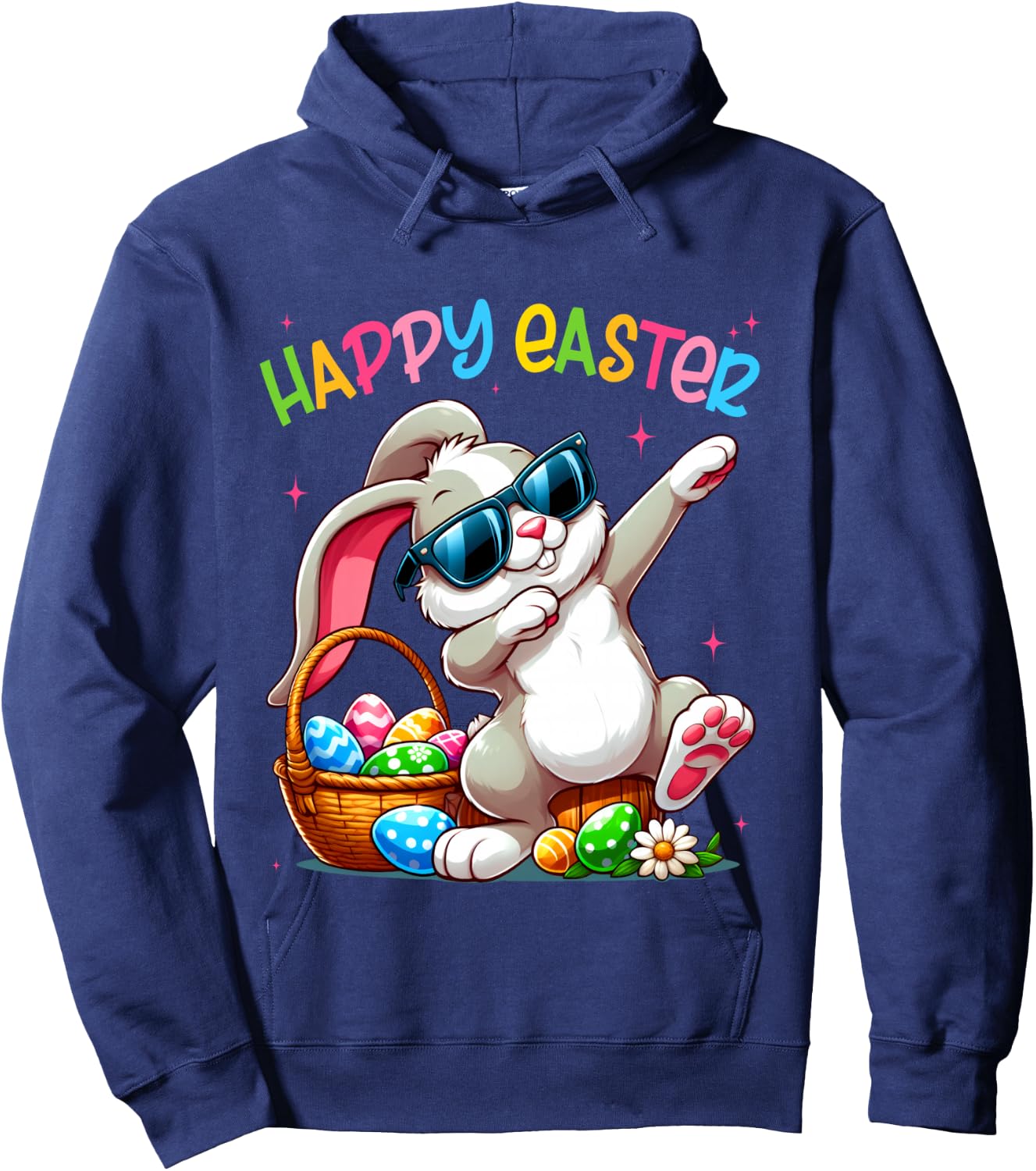 Funny Dabbing Bunny Easter Happy Easter for Boys Girls Adult Hoodie - Hoodie | Navy