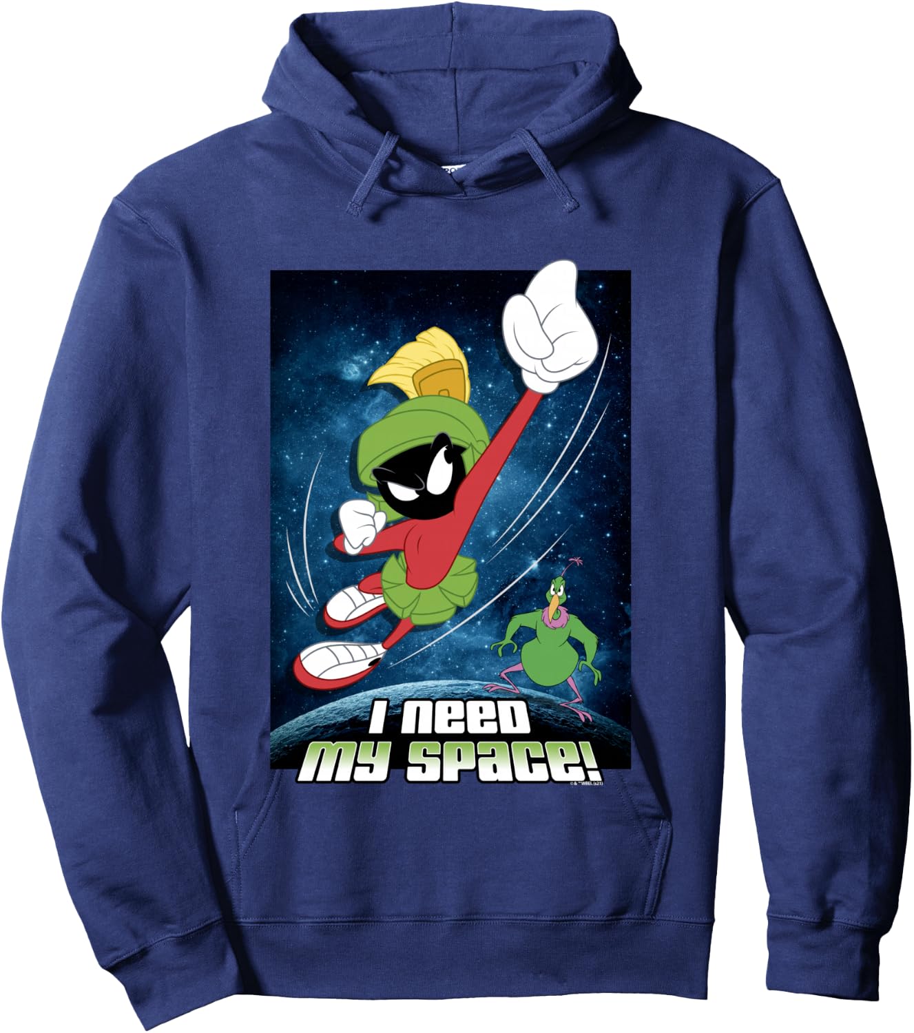 Looney Tunes Marvin & Instant Martian Need Space Poster Hoodie - Hoodie | Navy