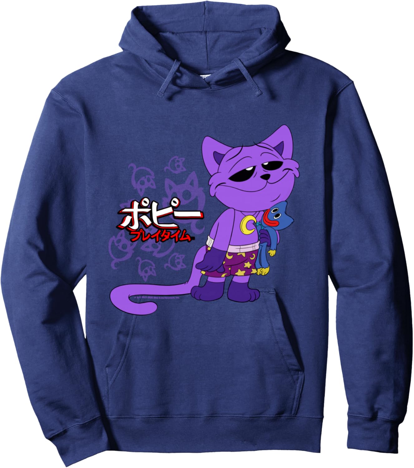 Poppy Playtime Sleepy CatNap Huggy Wuggy Peluche Texte Japonais Manche Longue Hoodie - Hoodie | Navy