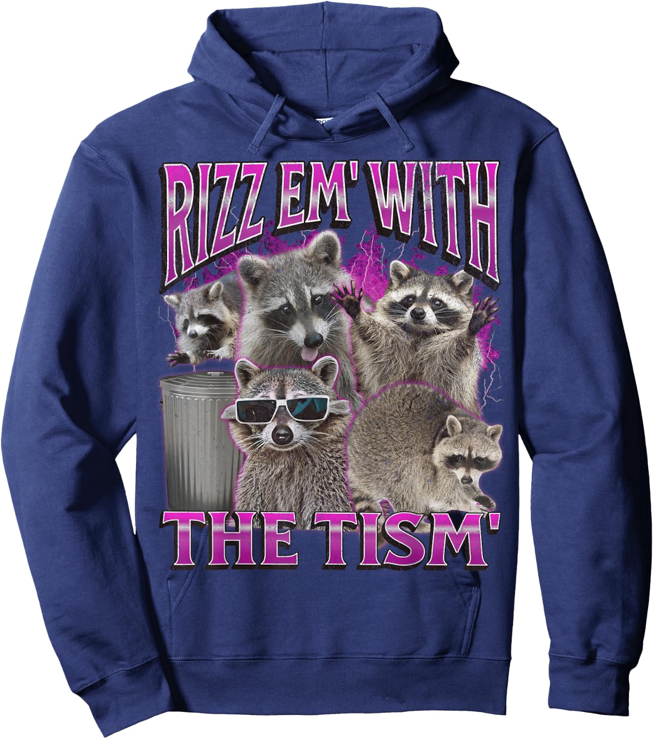 Lustige Waschbär-Meme-Bootleg-Grafik von Rizz Em' With The Tims Hoodie - Hoodie | Navy