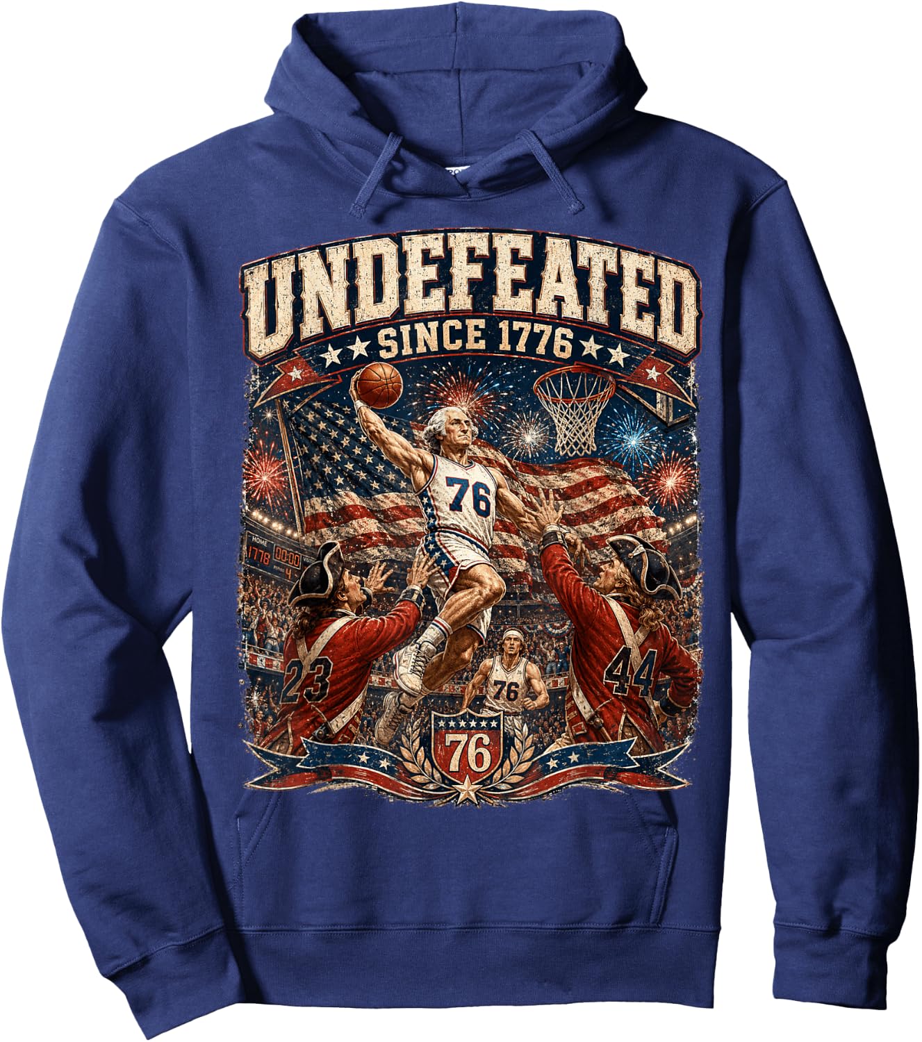 George Washington Undefeated Since 1776 Basketball USA Hoodie - Hoodie | Navy