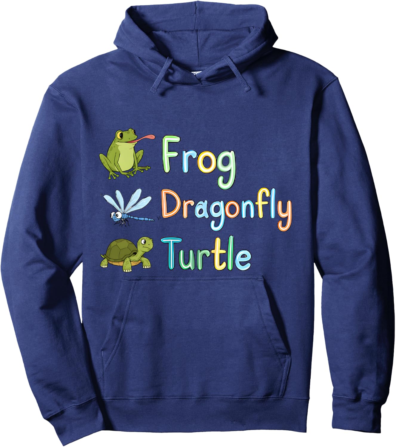 Subtle Political Humor Frog Dragonfly Turtle Women Men 2025 Hoodie - Hoodie | Navy