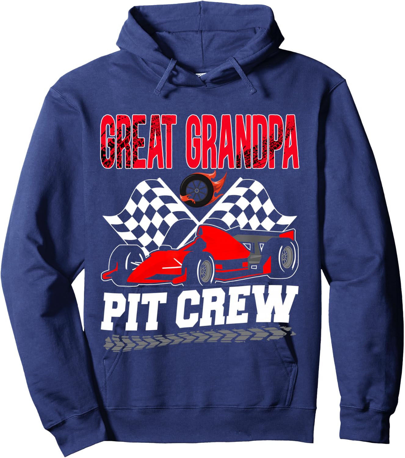 Great Grandpa Pit Crew Racing Family Race Car Birthday Boy Hoodie - Hoodie | Navy