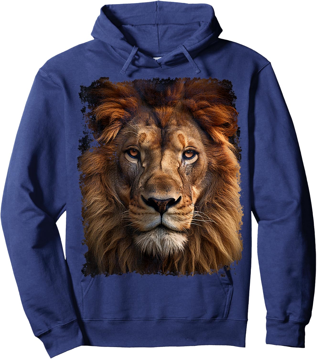 Vintage Lion Animal Graphic Hoodie - Hoodie | Navy