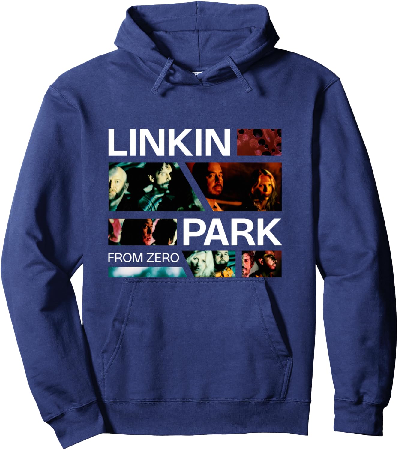 Linkin Park Long Handle Photo Grid, Black, S Hoodie - Hoodie | Navy