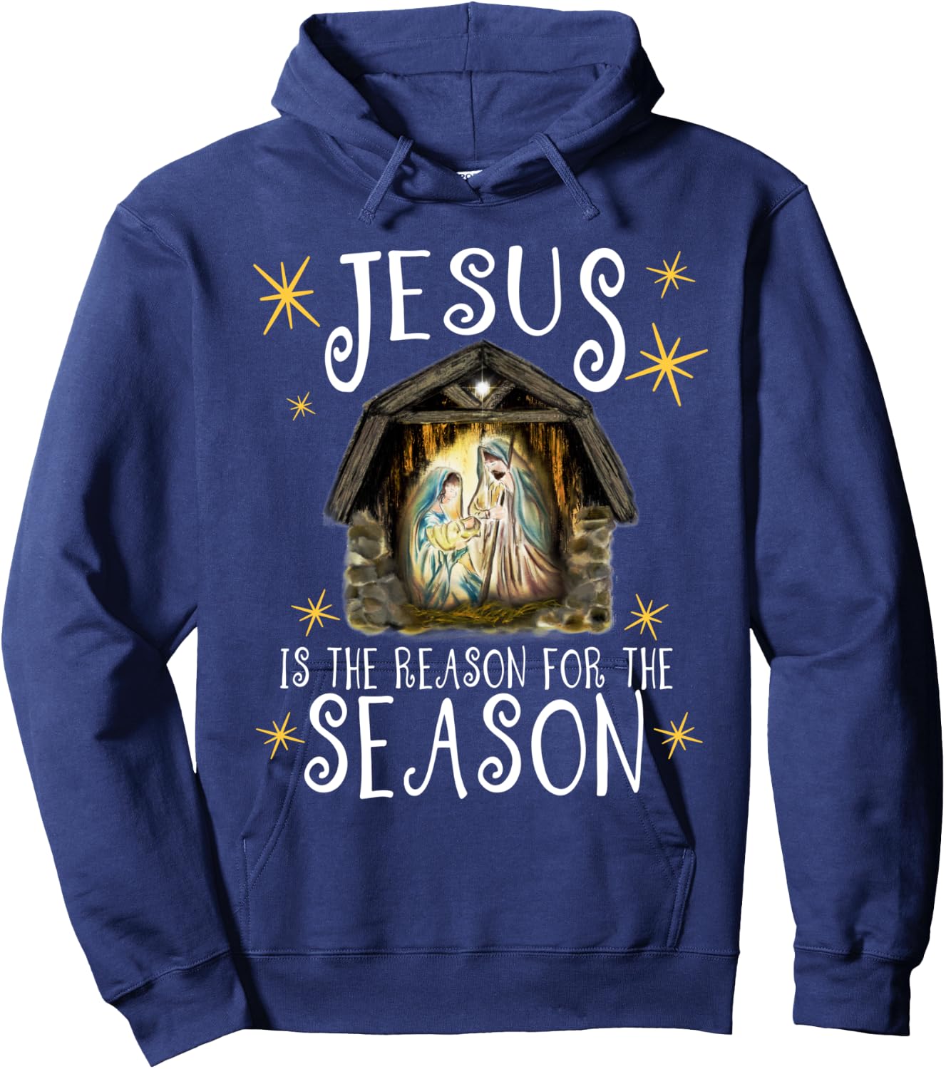 Christmas Nativity Jesus Is The Reason For The Season Manger Hoodie - Hoodie | Navy