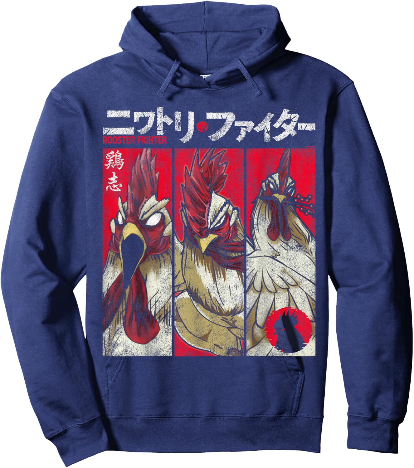 Rooster Fighter Keiji Portrait Panels Manga Anime Hoodie - Hoodie | Navy
