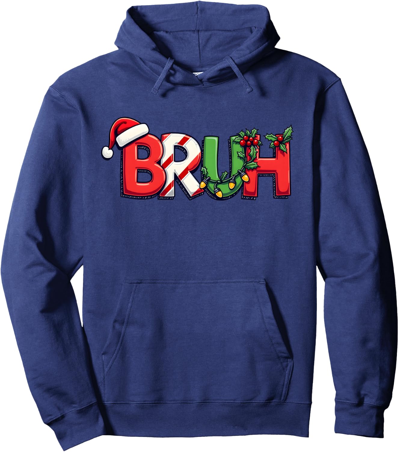 Bruh Funny Saying Bro Teens Boys Kids Christmas Xmas Hoodie - Hoodie | Navy