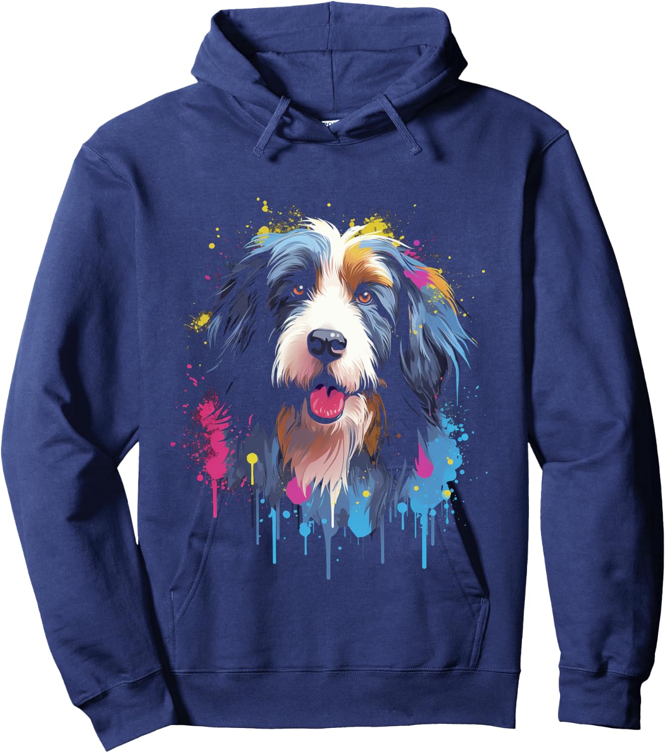 Bearded Collie Langarmshirt Hoodie - Hoodie | Navy