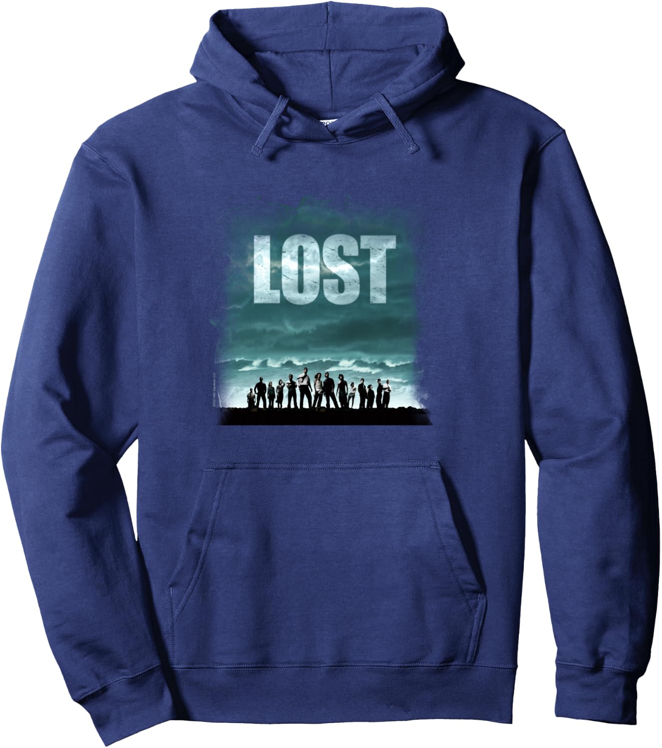 Lost Stormy Sky and Ocean Cast Outlines Poster TV Show Manche Longue Hoodie - Hoodie | Navy