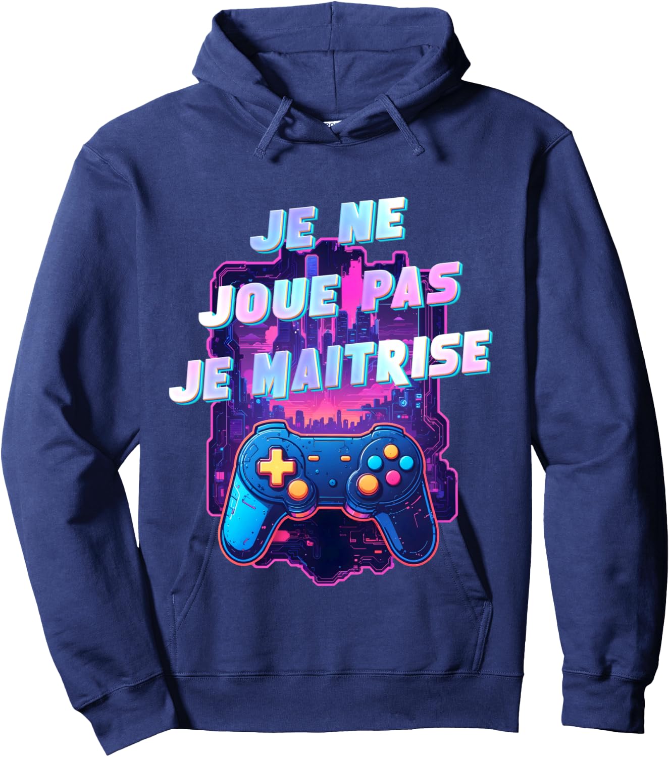 Gaming video games gift gamer passionate console controller , Black, S Hoodie - Hoodie | Navy