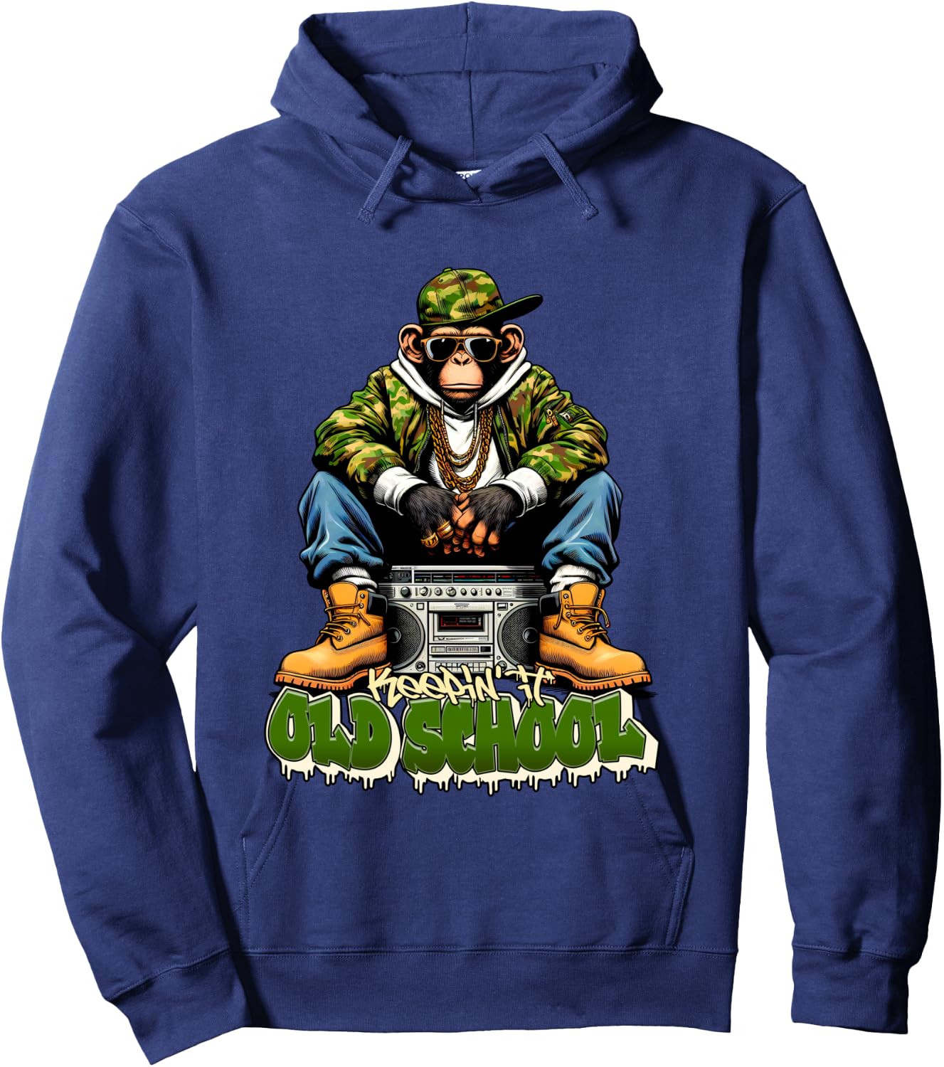 KEEPING IT OLD SCHOOL Hip Hop US Rap 90s New York , Black, S Hoodie - Hoodie | Navy