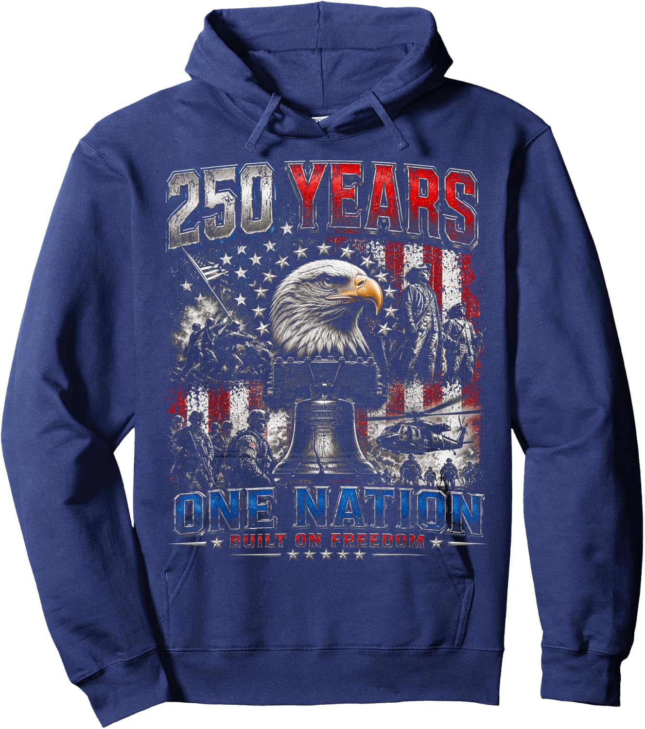 USA 250th Anniversary Celebrations American July 4th Hoodie - Hoodie | Navy