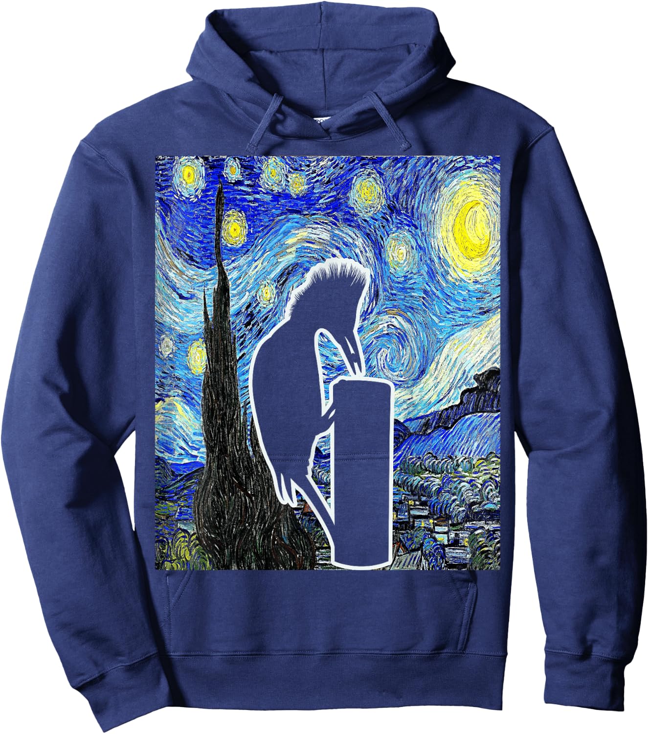 Woodpecker Starry Night Woodpecker Lover Birdwatching Hoodie - Hoodie | Navy