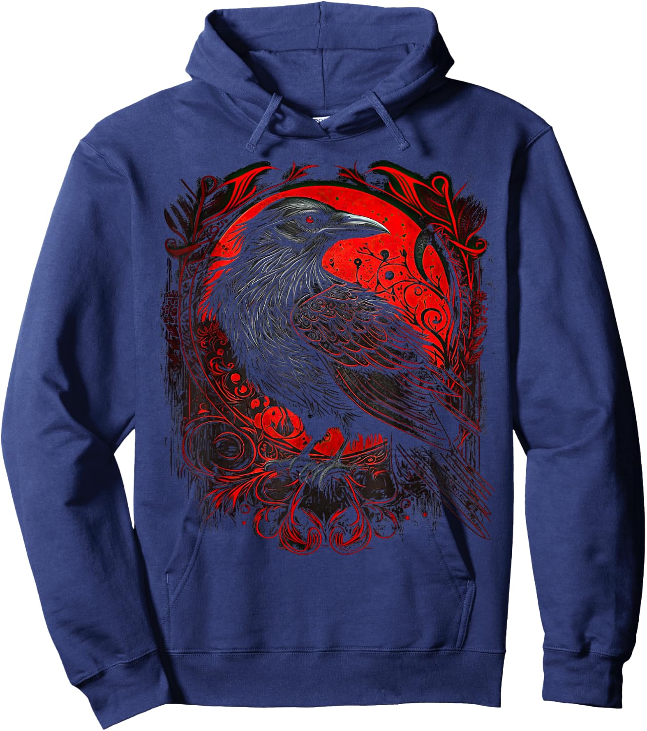 Odin's Raven Viking Norse Runes Nordmann Mythology Hoodie - Hoodie | Navy