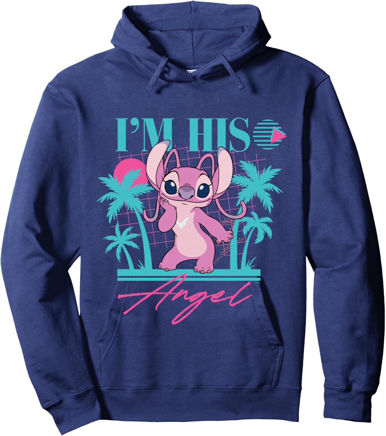 Disney Stitch Retro ’90s Couples Matching I’m His Angel Hoodie - Hoodie | Navy