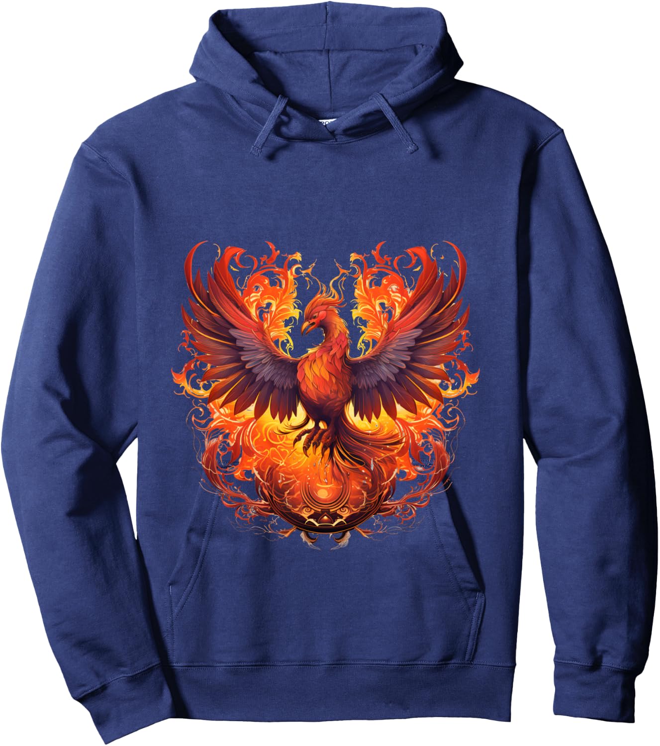 Phoenix Eagle: Wiedergeburt, neuer Anfang, symbolisch: Flammen unter der Sonne Langarmshirt Hoodie - Hoodie | Navy
