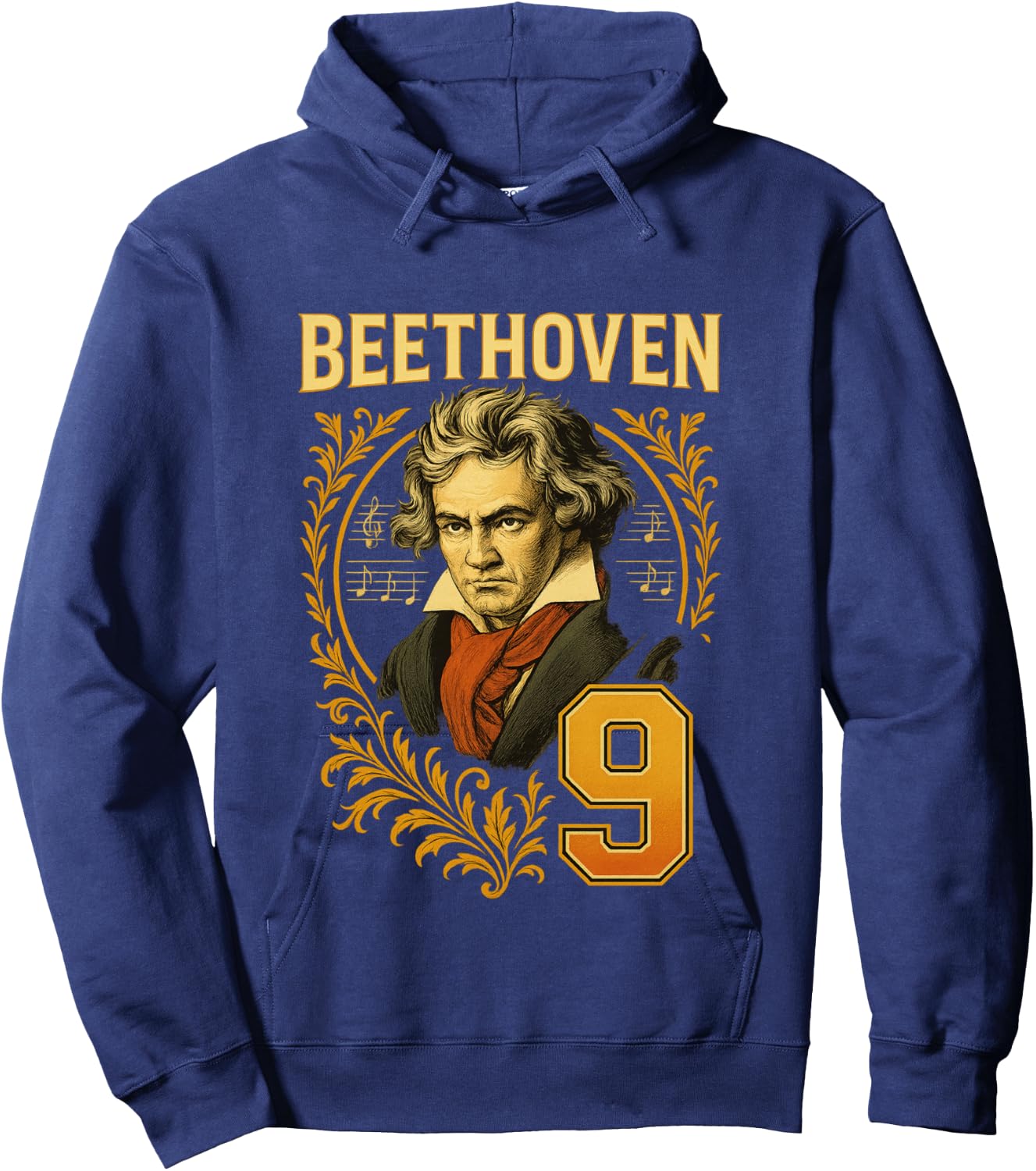 Beethoven 9 Classical Music Composer Portrait Art Hoodie - Hoodie | Navy