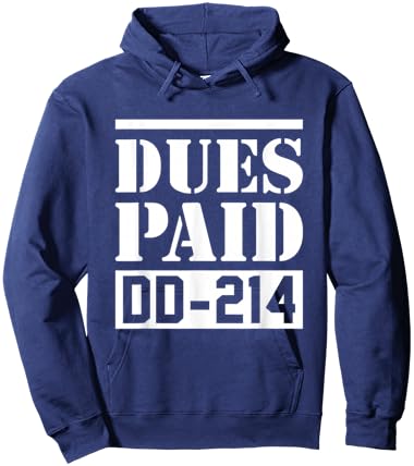 Dues Paid Proud Veteran DD-214 Hoodie - Hoodie | Navy