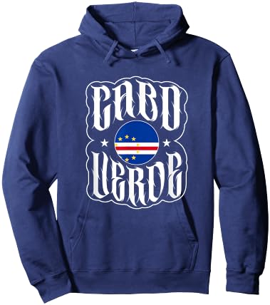 Love Cabo Cape Verde with Cape Verdean Flag in a Circle , Black, S Hoodie - Hoodie | Navy