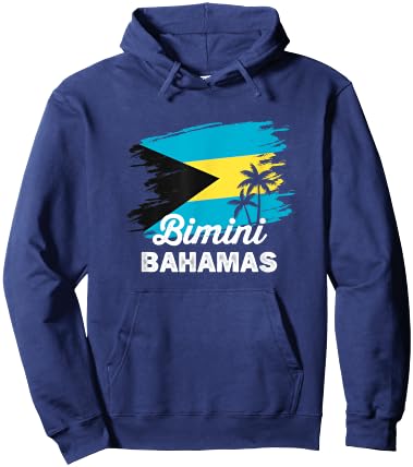 Vintage Bimini Nassau Bahamas Flag Vacation Travel Bahamian Hoodie - Hoodie | Navy