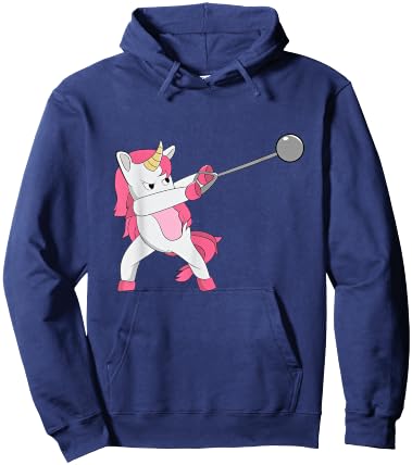 Hammer Throwing Unicorn Track And Field Girl Women Thrower Hoodie - Hoodie | Navy